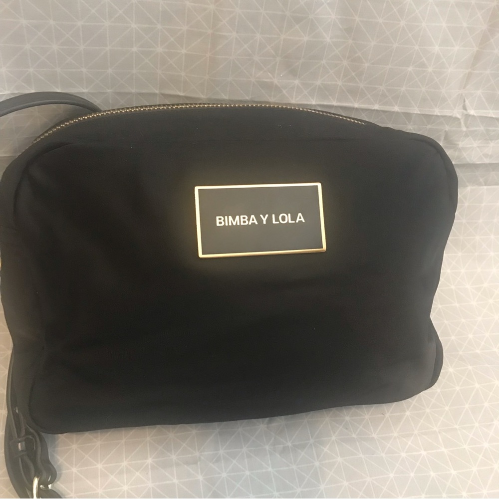 Bimba y Lola Black Nylon & Leather Crossbody Bag - Picture 2 of 12